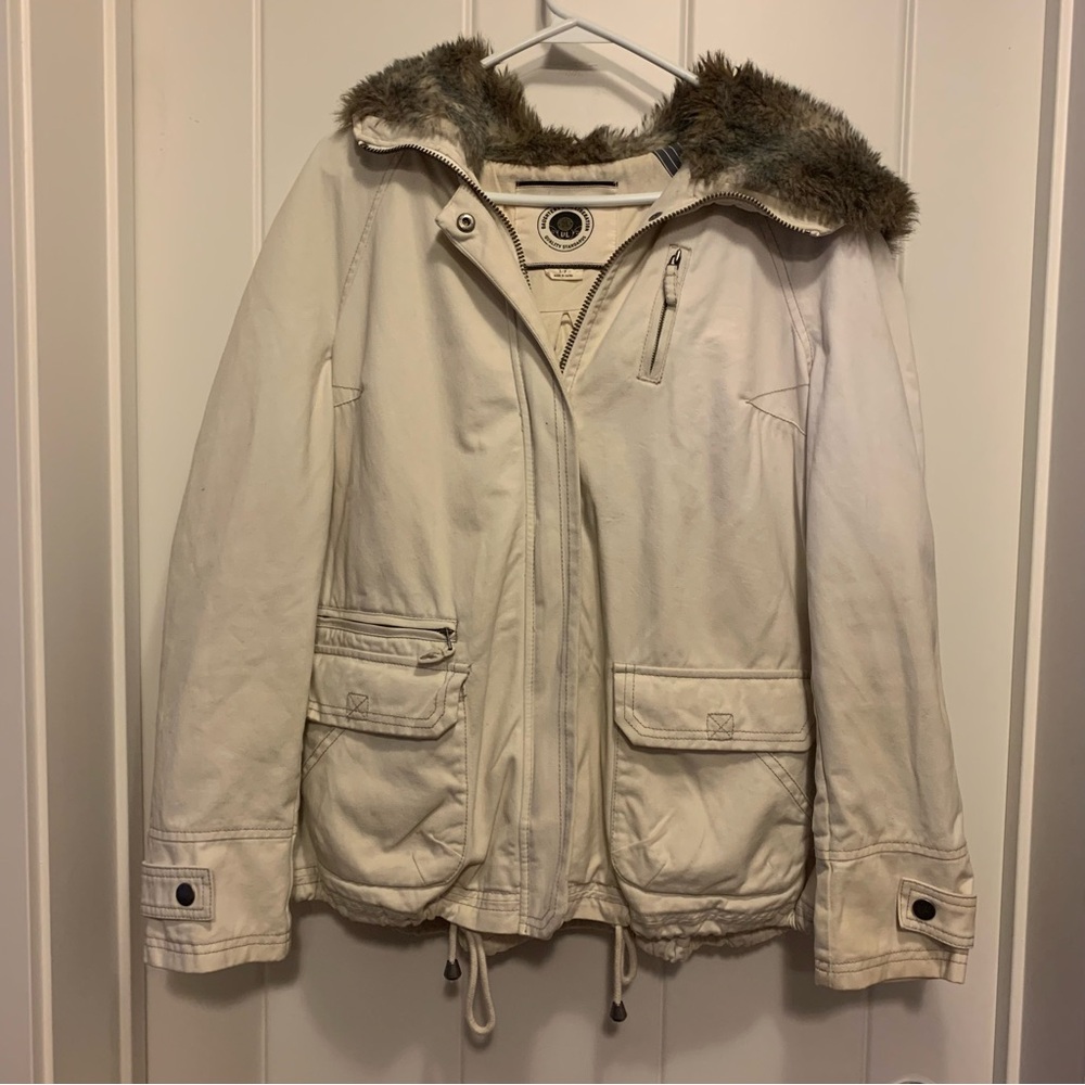 Women's Cream Fur-Lined Jacket